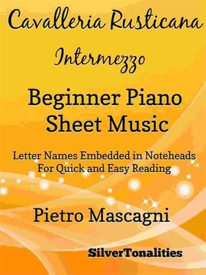 cover image of Cavalleria Rusticana Beginner Piano Sheet Music